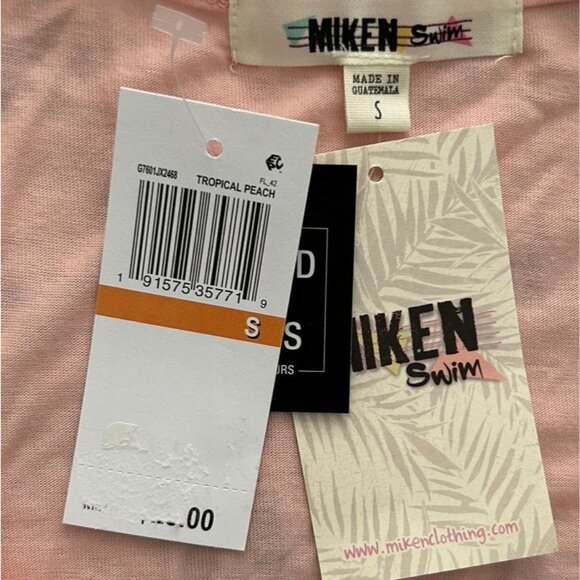 MIKEN Junior's Graphic-Print Side-Shirred Dress Cover-Up Tropical Peach - Picture 4 of 6